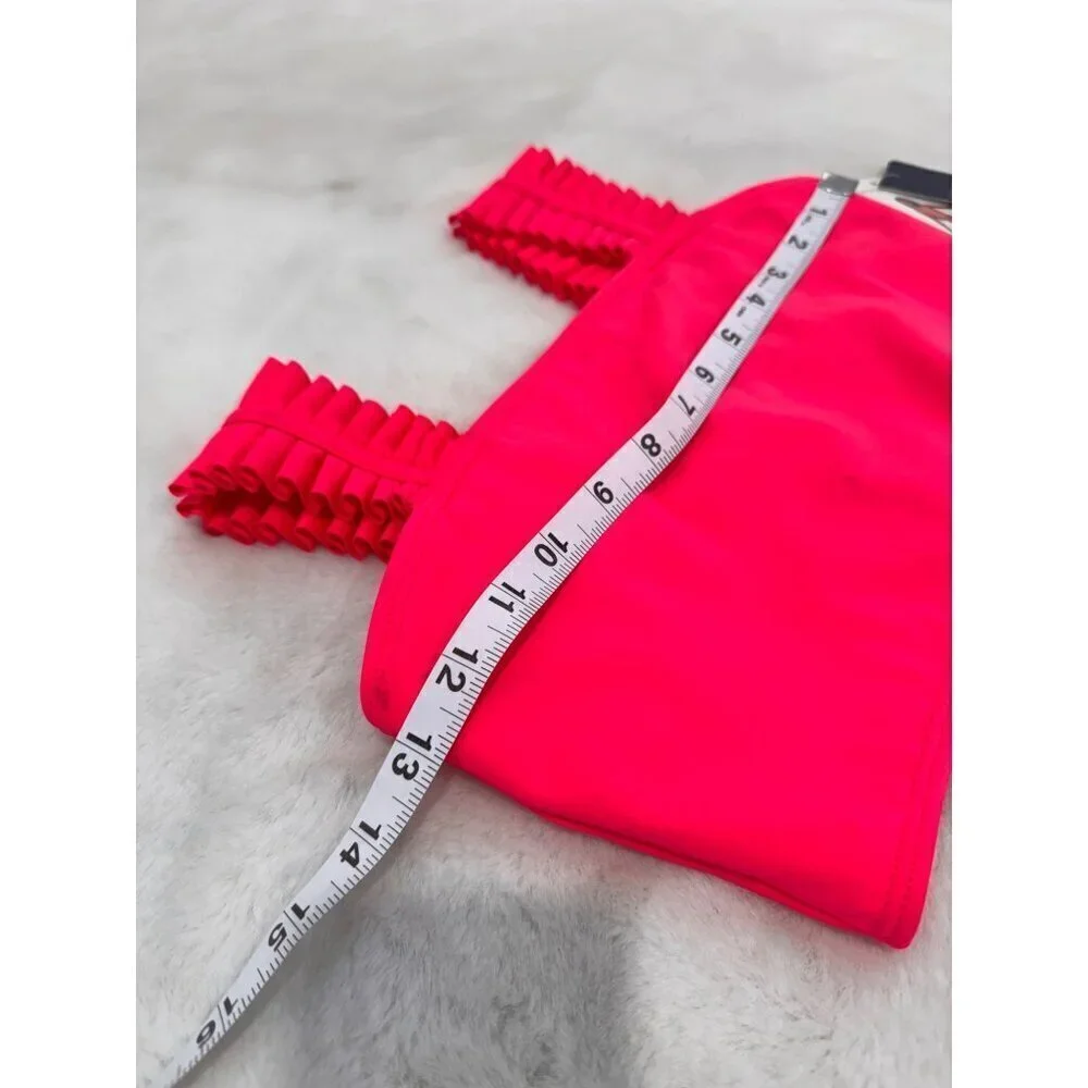 New Habitual Girls Size 12 UV 50+ Ruched Strap Swim Top Pink *Top Only*